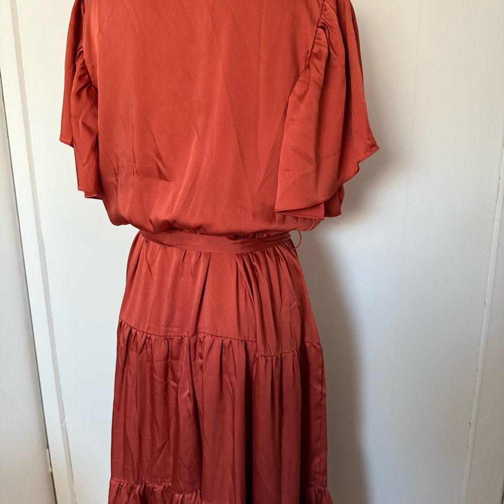 Chic City Tiered Sweetness Midi Dress - paprika M/ 18 - Picture 8 of 10